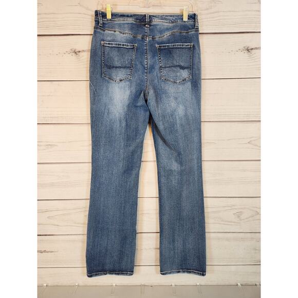 Maurices Women's Blue‎ Solid Stretch Low Rise Curvy Straight Leg Jeans Size 7/8 - Picture 2 of 7